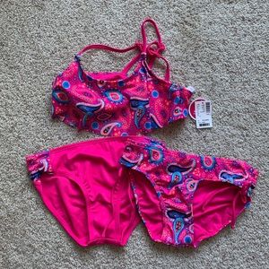 New with tags Justice swim suit Sz 12